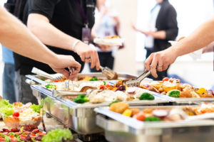 buffet table at a party | planning HOA annual meeting