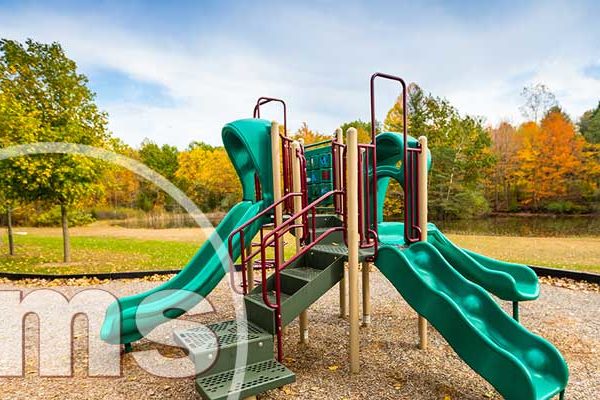 photo of a playground slide | community common area maintenance